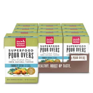 The Honest Kitchen Superfood Pour Overs: Turkey Stew with Spinach, Kale & Broccoli Wet Dog Food Topper, 5.5 oz., Case of 12, 12 X 5.5 OZ