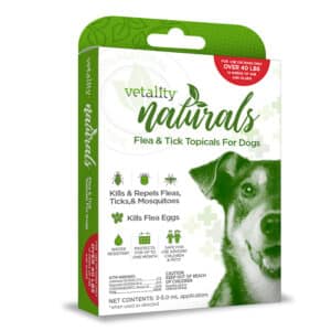 Vetality Naturals Flea & Tick Topicals for Dogs >40 lbs., 3 Dose, Large