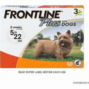 Frontline Plus Flea and Tick Treatment for Dogs (Small Dog 5-22 Pounds 3 Doses)