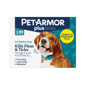 PETARMOR Plus for Medium Dogs 23-44 lbs Flea & Tick Prevention for Dogs 3-Month Supply