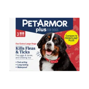 PETARMOR Plus for X-Large Dogs 89-132 lbs Flea & Tick Prevention for Dogs 3-Month Supply