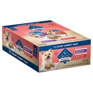 Blue Buffalo Divine Delights Small Breed Filet Mignon and Porterhouse Pate Variety Pack Dog Food Cup 3.5-oz, case of 12