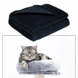 Dog Blanket Reversible Pet Blanket Plush Reversible Throw Furniture Protector for Small Medium Dogs Warm Pet Throw Plush Blanket for Bed Black 145cmx216cm