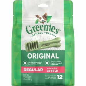 GREENIES Original Regular Natural Dental Care Dog Treats 12 oz. Pack (12 Treats)