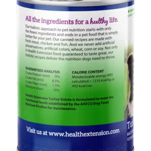 Health Extension Turkey Entree Canned Dog Food - 12.5 oz, case of 12
