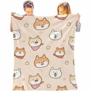 JOOCAR Bed Blankets Pattern with Shiba Inu Dog Blanket for The Car Cozy Soft Fu-zzy Blanket for Adults 50 x 60
