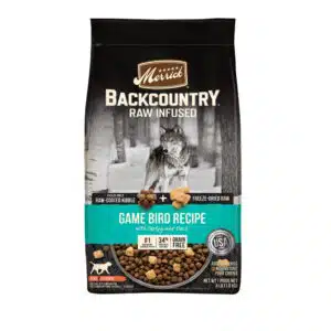 Merrick Backcountry Grain Free Dry Adult Dog Food Kibble With Freeze Dried Raw Pieces Game Bird Recipe - 20 lb Bag