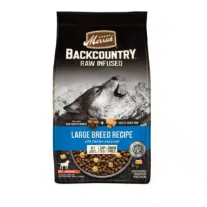 Merrick Backcountry Grain Free Dry Adult Dog Food Kibble With Freeze Dried Raw Pieces Large Breed Recipe - 20 lb Bag
