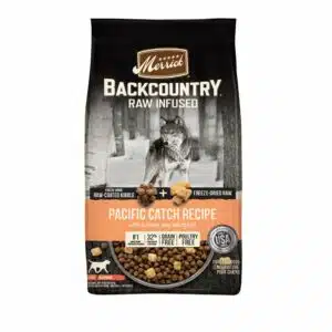 Merrick Backcountry Grain Free Dry Adult Dog Food, Kibble With Freeze Dried Raw Pieces, Pacific Catch With Salmon - 20 lb Bag