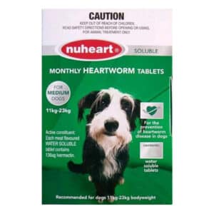 Nuheart Generic Heartgard For Medium Dogs 26-50lbs Green 12 Tablet