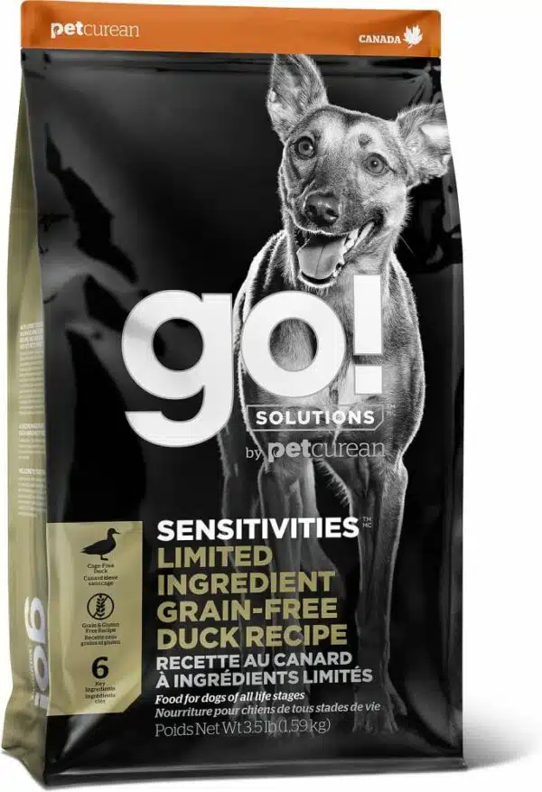 Petcurean GO! Solutions Sensitivies Grain Free Duck Recipe Dry Dog Food - 22 lb Bag