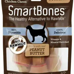 Smartbones Medium Peanut Butter Chew Bones Dog Treats - 4-pack