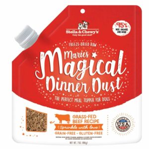 Stella & Chewy's Marie's Magical Dinner Dust Dog Food Topper, Grass Fed Beef Recipe | 7 oz