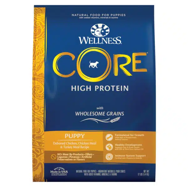 Wellness CORE High Protein Wholesome Grains Puppy Recipe Dry Dog Food - 12 lb Bag