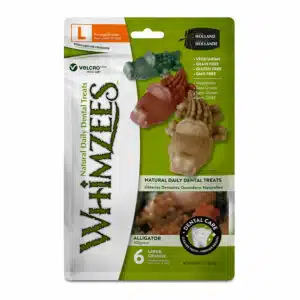 Whimzees Grain Free Alligator Dental Treats, For Large Dogs 40 60 Lbs | 6 ct