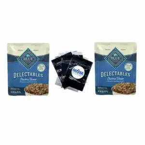 Delectables Natural Wet Dog Food Topper Chicken Dinner - 2 pack - 3 oz per pack - plus 3 My Outlet Mall Resealable Storage Pouches