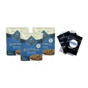 Delectables Natural Wet Dog Food Topper Chicken Dinner - 3 pack - 3 oz per pack - plus 3 My Outlet Mall Resealable Storage Pouches