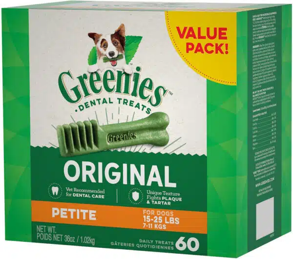 Greenies Petite Original Dental Dog Chews - 36 oz, 60 count