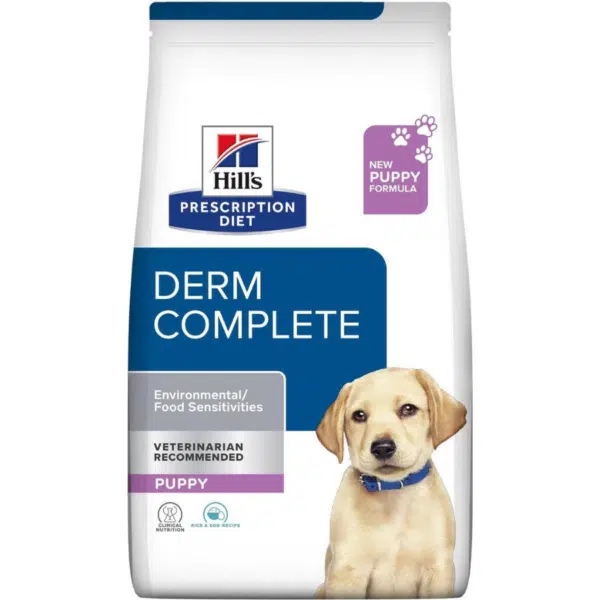 Hill's Prescription Diet Canine Derm Complete Puppy Environmental / Food Sensitivities Rice & Egg Recipe Dry Dog Food - 14.3 lb Bag