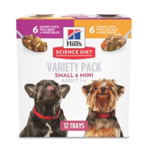 Hill's Science Diet Adult Small Paws Savory Stew Chicken or Beef with Vegetables Variety Pack Canned Dog Food - 3.5 oz, variety pack of 12