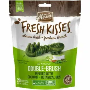 Merrick Fresh Kisses Coconut + Botanical Oils Dental Dog Treats For Extra Small Dogs 6 oz (20 Brushes)