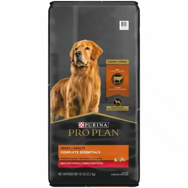 Purina Pro Plan Purina Pro Plan Complete Essentials Shredded Blend Beef & Rice With Probiotics Adult Formula Dry Dog Food | 47 l