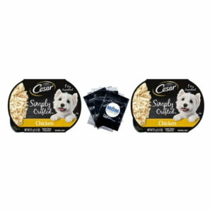 Simply Crafted Chicken Wet Dog Food Topper Adult - 2 pack - 1.3 oz per pack - plus 3 My Outlet Mall Resealable Storage Pouches
