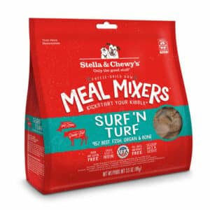 Stella & Chewys Freeze Dried Grain Free Raw Surf & Turf Meal Protein Rich Mixer Dog Food Topper for Small & Large Breeds - 8- oz