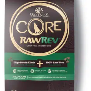 Wellness CORE RawRev Natural Grain Free Wild Game Duck, Lamb, Wild Boar & Rabbit with Freeze Dried Lamb Dry Dog Food - 18 lb Bag