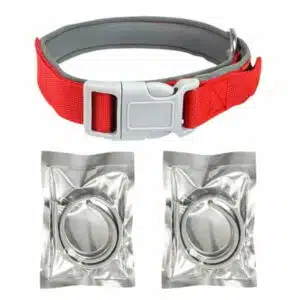 2-in-1 Adjustable Replaceable Collars Keeping Cleaning Products Loss Proof Harnesses Pet Products Dog Collar Red