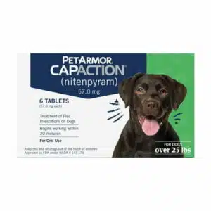 (2 pack) PetArmor CapAction Fast-Acting Oral Flea Treatment for Medium and Large Dogs 25.1-125 lbs 6 Doses 57 mg