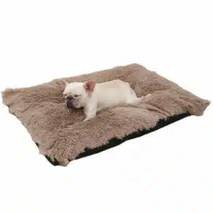 Anuirheih Dog Bed Medium Size Dog Removable and Washable Thickened Non-slip Dog Mat Washable Soft Dog Blankets for Large Dogs (27.5x19.7x4.4inch Coffee)