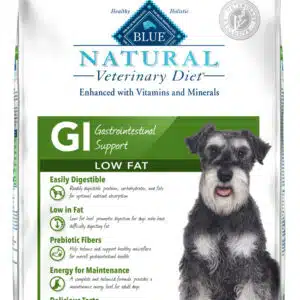 BLUE Natural Veterinary Diet GI Gastrointestinal Support Low Fat Dry Dog Food - 22 lb Bags