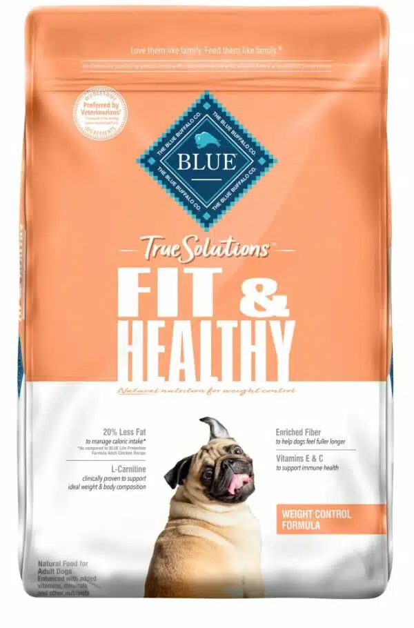 Blue Buffalo True Solutions Fit & Healthy Weight Control Formula Chicken Recipe Adult Dry Dog Food - 24 lb Bag