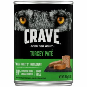 CRAVE Grain Free Turkey Pate Canned Wet Dog Food 12.5 Oz.