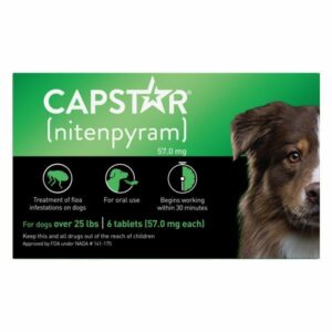 Capstar Flea Tablets for Large Dogs Over 25 lb Bags - 6-ct