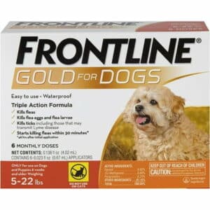 Frontline Gold Flea & Tick Treatment for Small Dogs Up to 5 to 22 lbs. Pack of