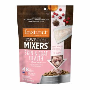 Instinct Raw Boost Mixers Skin and Coat All Life Stage Dog Food Topper - Grain Free, Freeze-Dried, Size: 12.5 oz, Flavor: Chicken | PetSmart