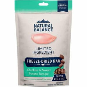 Natural Balance Freeze Dried Raw Dog Food Grain-Free Limited Ingredient Adult Formula Great as Topper Treat or Meal Chicken & Sweet Potato Recipe 13 Ounce Pack of 1