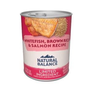Natural Balance Limited Ingredient Whitefish & Brown Rice & Salmon Recipe Wet Dog Food - 13 oz, case of 12