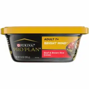 Purina Pro Plan Bright Mind Adult 7+ Beef & Brown Rice Entree Dog Food Tray - 10 oz, case of 8