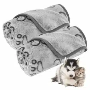 Qweryboo 2 Pcs Dog Blanket for Medium Large Dogs Fleece Puppy Blanket Washable Dog Blankets for Bed Couch Protection with Cute Paw Print