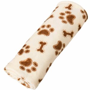Spot Spot Snuggler Bones & Paws Print Dog Blanket, Cream, 30 X 40 | 30 in