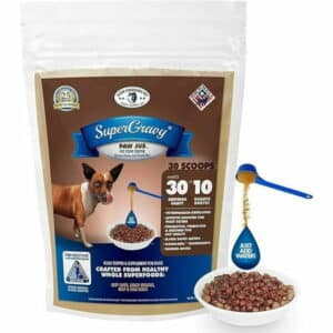 SuperGravy PAW jus - Natural Dog Food Gravy Topper - Hydration Broth Food Mix - Human Grade - Kibble Seasoning for Picky Eaters - Gluten Free & Grain Free 30 Scoop 01046