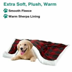 Garvee Buffalo Plaid Dog Blanket Waterproof Pee Proof Pet Blanket Durable Washable Furniture Protector 29 X40 Red & Black