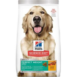 Hill's Science Diet Adult Perfect Weight Chicken Recipe Dry Dog Food 4 lb Bag, Chicken
