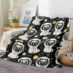 JXNUO Boxer Dog Blanket Cute Puppy Throw Blanket Super Soft Flannel Throw Blanket Lightweight Fluffy Plush Fuzzy Bed Blanket for Cute Pet