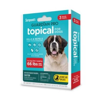 Sergeant's Guardian PRO Flea & Tick Topical for Dogs 3 Count Dogs 33-66-lb