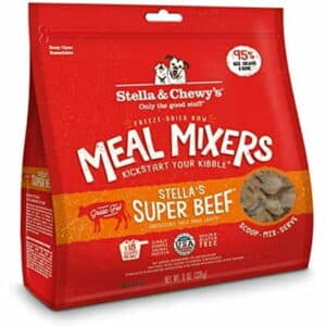 Stella & Chewy's Freeze Dried Raw Super Beef Meal Mixer - Dog Food Topper for Small & Large Breeds - Grain Free Protein Rich Recipe - 8 oz Bag