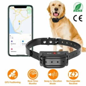 iMounTEK Wireless Dog Fence Collar Dog GPS Tracker Vibration Beep Mode Without Remote for 15LBS-120LBS Dogs 1 Receiver